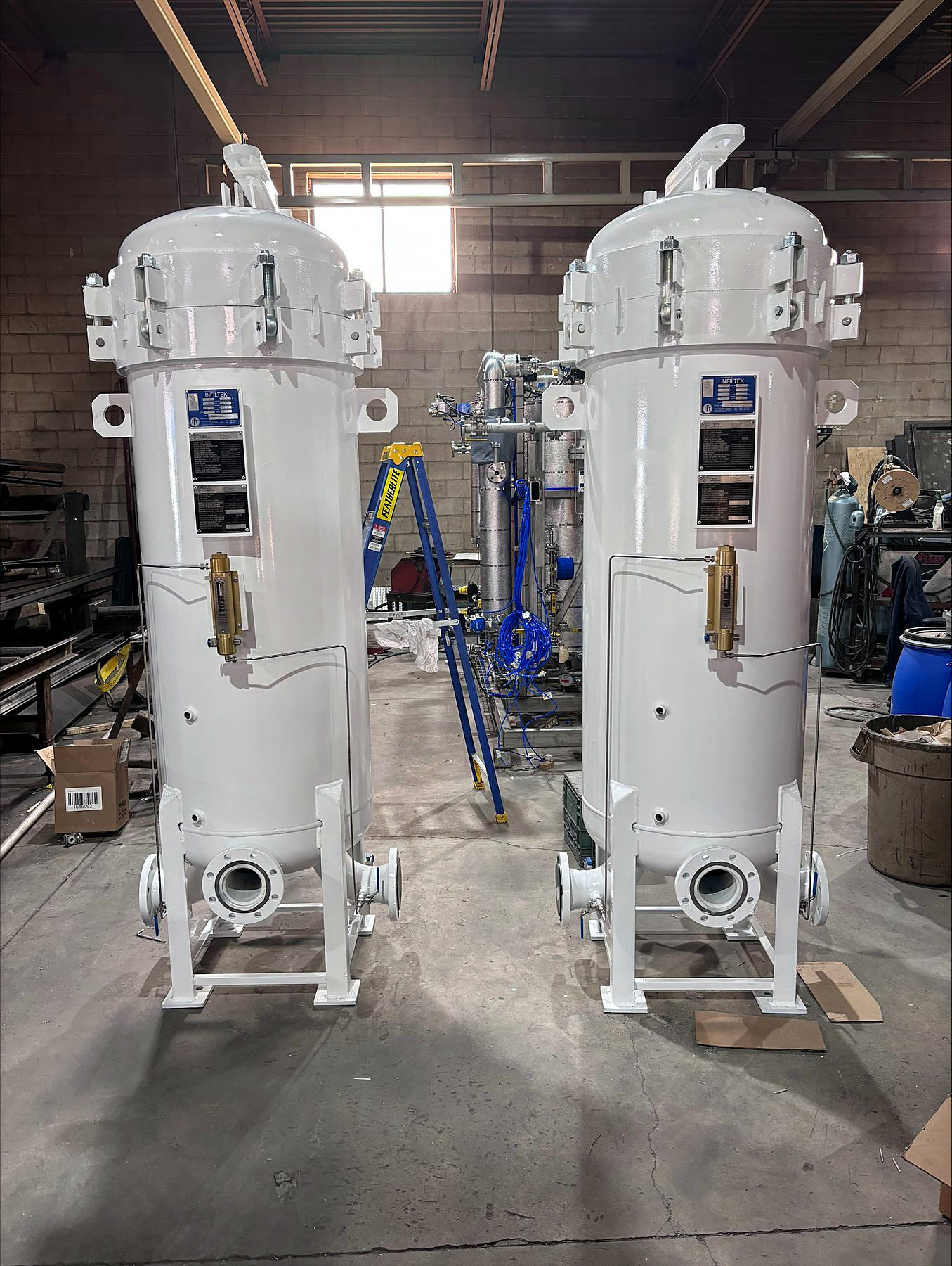 Vertical filter vessels fabricated in the Lemico shop